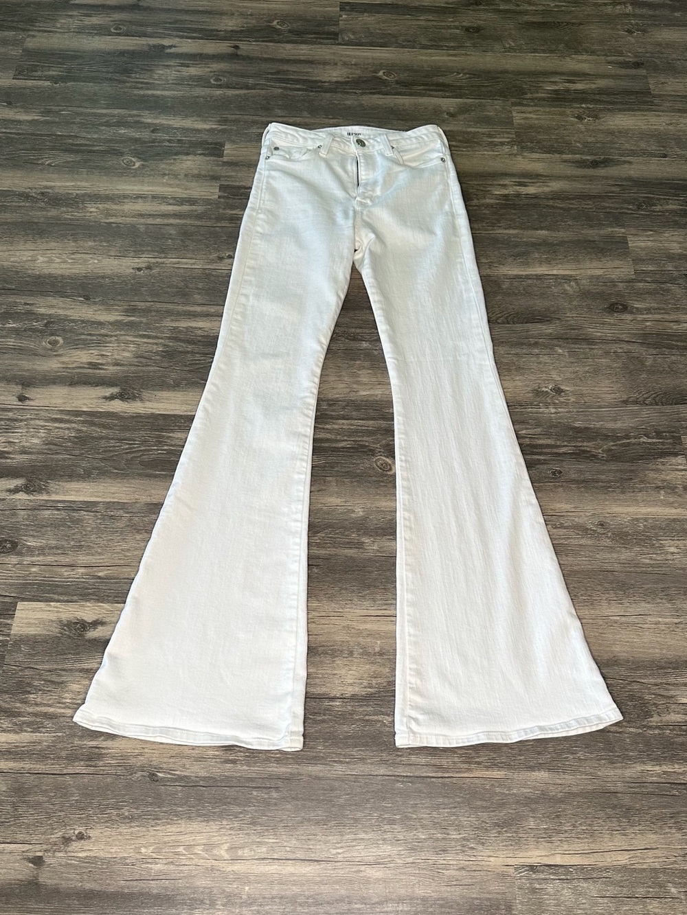 Hudson Holly Jeans Womens 25 White High Rise Flare Bell Bottom Stretch Denim